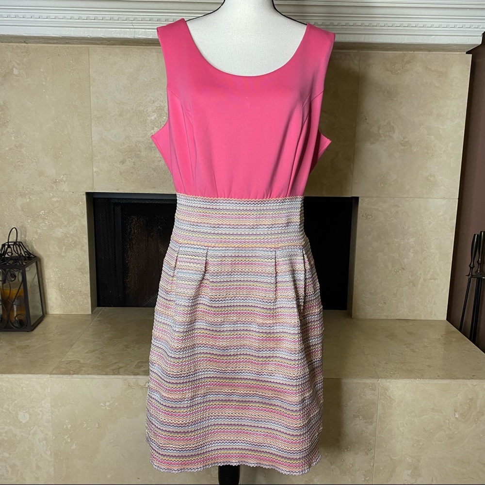 New York & Company Sz XL Dress Pink Top Multicolor